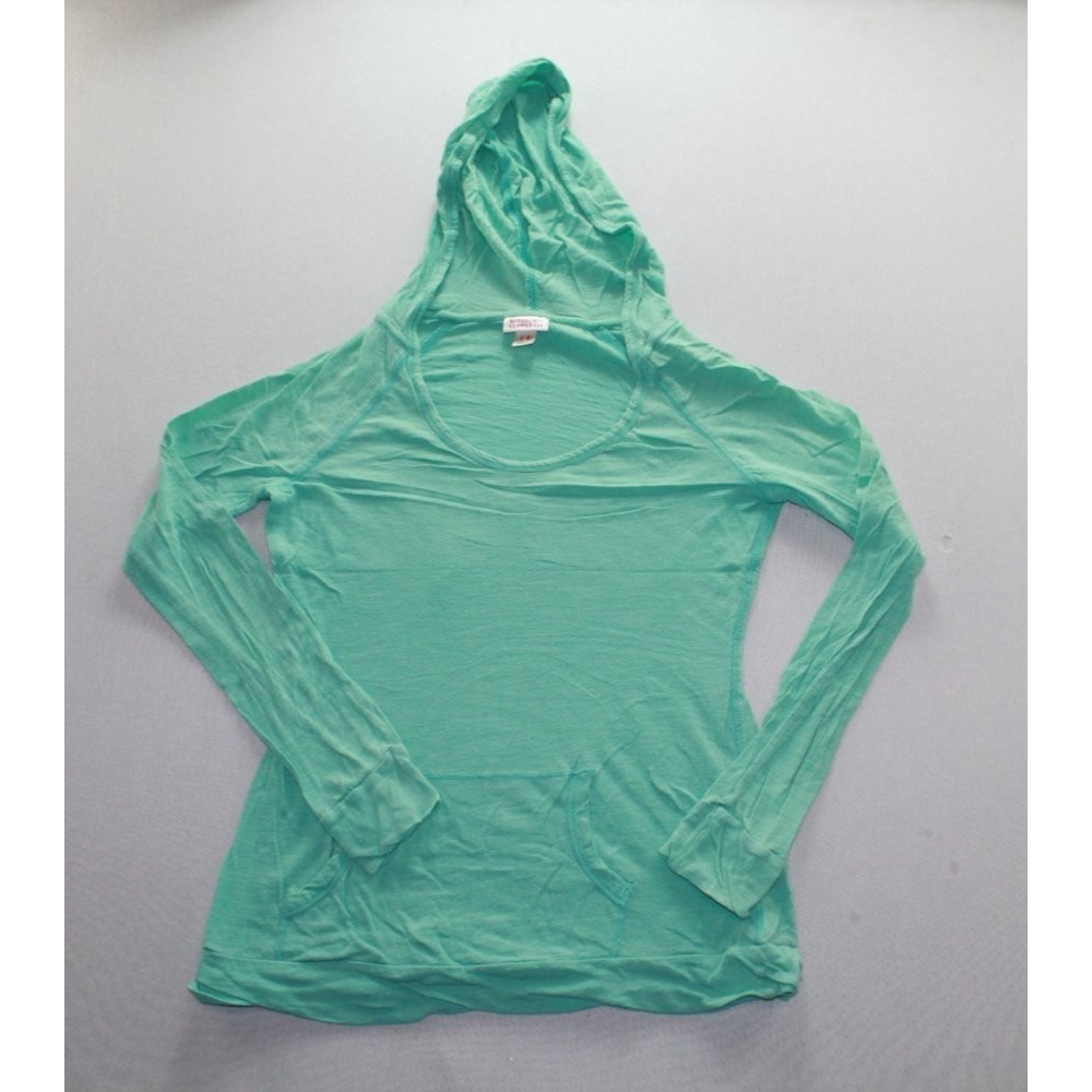 Mossimo Supply Co. Hooded T-Shirt Womens S Green Good Raglan Scoop Neck